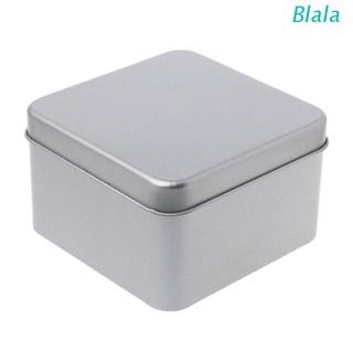 Blala กล่องโลหะดีบุก ขนาดเล็ก 9x9 ซม. สีเงิน สําหรับเก็บเหรียญ และลูกอม