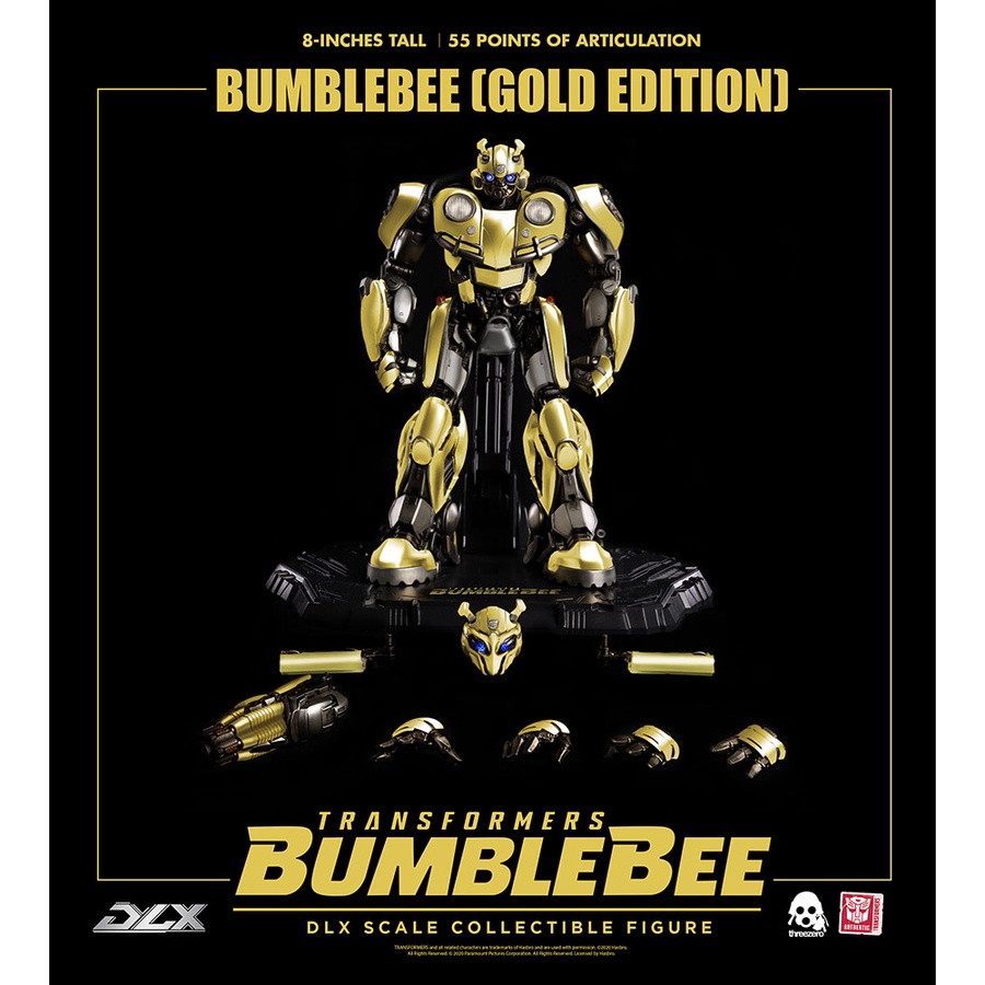 threeZero Transformers Bumblebee DLX (Gold Edition) Collectible