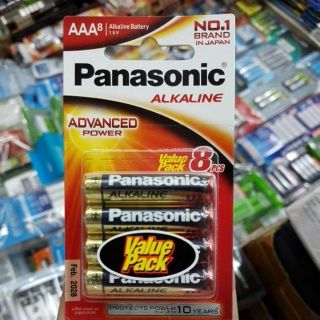 สินค้า ถ่าน Panasonic Alkaline Size AAA 1.5V แพค 8ก้อน รุ่น LR03T/8B หรือ แพค6ก้อน ของใหม่ ของแท้