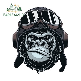 Earlfamily สติกเกอร์ ลายนักบิน Chimpanzees JDM 13 ซม. x 11.4 ซม. สําหรับตกแต่งรถยนต์ รถจักรยานยนต์
