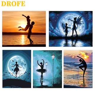 DROFE 【ขนาด : 50X40 ซม】~ การแสดงออกถึงความรัก ~ พร้อมส่งภาพระบายสีตามตัวเลขของขวัญDIY / paint by number / บ้านตกแต่ง / ตามหมายเลข / ภาพวาด DIY/ จิตรกรรมดิจิทัล / การวาดภาพดิจิทัล