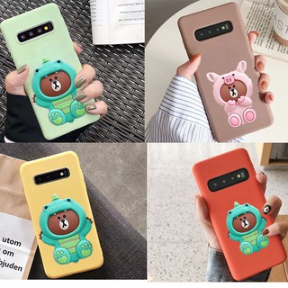 เคสโทรศัพท์ซิลิโคนพิมพ์ลายการ์ตูนหมี 3 มิติสําหรับ samsung galaxy s 10 plus s 8 s 7 edge s 9 note 8 9