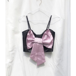 ส่งต่อpomelo Double bow crop top เสื้อยี่ห้อ O.D.C free size ใหม่มากที่สุดในโลก