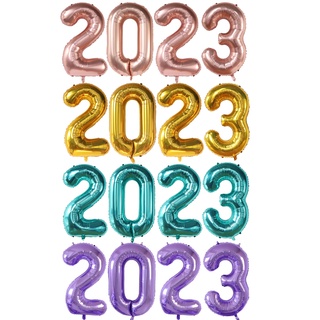 ลดราคา ลูกโป่งฟอยล์ตัวเลข สีโรสโกลด์ สีเงิน 40 นิ้ว สําหรับตกแต่งคริสต์มาส ปีใหม่ 2023