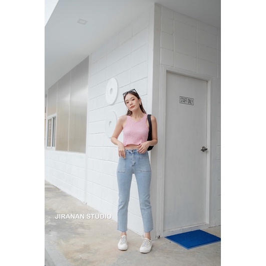 กางเกงยีนส์ทรงบอยสลิม-ผ้ายืดใส่สบาย-jiranan-studio-รุ่น-62007