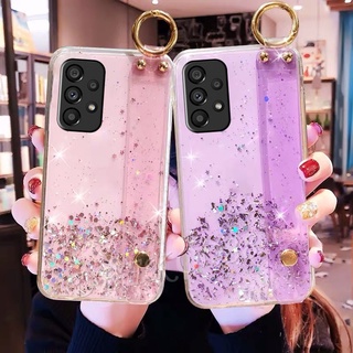 เคส ซัมซุง Samsung Galaxy A53 A33 A52S A52 A32 A22 A12 A02 M52 M32 M12 M02 4G 5G Phone Cell Case Bling Star TPU Soft Casing with Wristband Back Cover เคสโทรศัพท์ SamsungA53 GalaxyA53