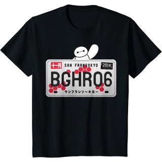 เสื้อยืดผ้าฝ้ายพรีเมี่ยม เสื้อยืด พิมพ์ลายดิสนีย์ Big Hero 6 Baymax