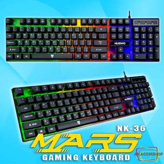 สินค้า คีย์บอร์ดเกมมิ่ง มีไฟ Gaming Keyboard Led Rainbow NUBWO Mars NK-36