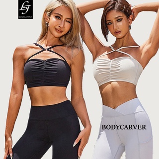 BODYCARVER X Front Sports Bra Women Fashion Design Yoga Bra High Elastic Buttery Fitness Gym Top Women