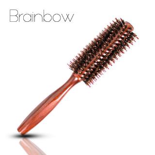 Brainbow 1piece S M L Natural Wood Comb Bristle Anti-Static Curly Handle Brush Hairdressing Barber