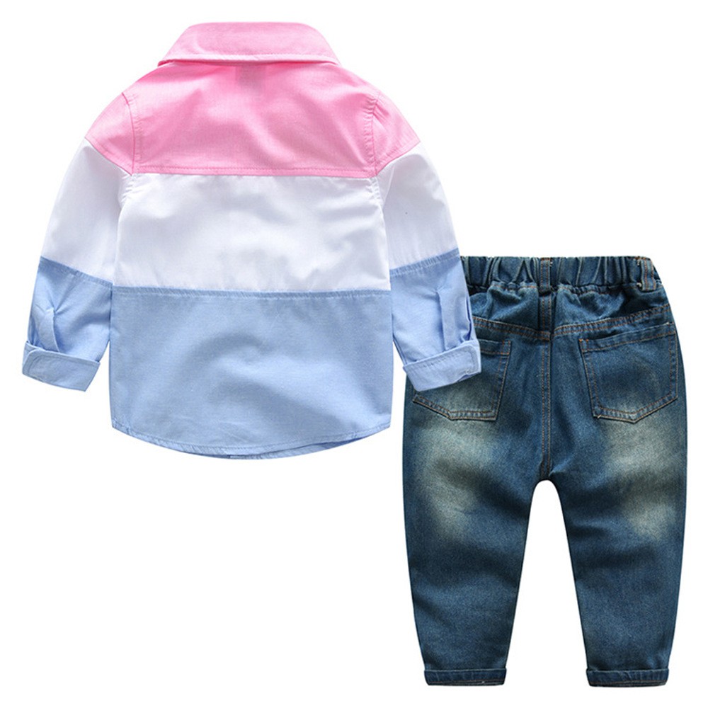 เสื้อผ้าเด็ก-louvre-เสื้อเชิ้ตพร้อมกางเกงยีนส์