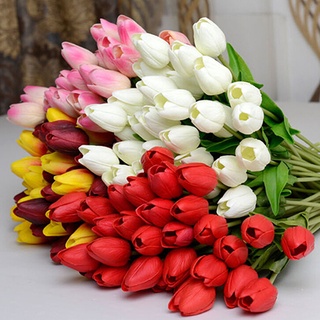 【AG】Pretty Latex Real Touch Artificial Silk Tulip Flower Wedding Bouquet Home Décor