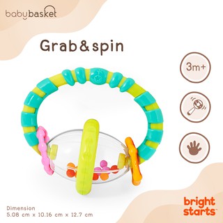 ของเล่นเด็ก ของเล่นเขย่าพร้อมลูกปัด Bright Starts Grab &amp; Spin ช่วยเสริมสร้างพัฒนาการ
