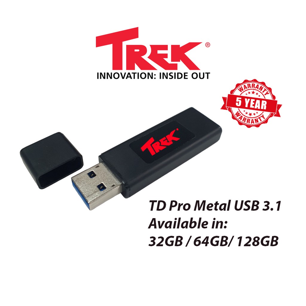 ภาพหน้าปกสินค้าTrek TD Pro Metal แฟลชไดร์ฟรุ่นพิเศษดูมีราคาและเรียบง่าย ใช้วัสดุระดับดี USB 3.1 Flash Drive 32GB/64GB LED