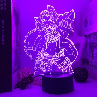 EX Anime Arcane JInx Night Light 3D Lamp LED Figure Lighting USB Office Desk Bedside Cupboard Home Decor Christmas Gifts for Kids HOT# NEW STYLE#