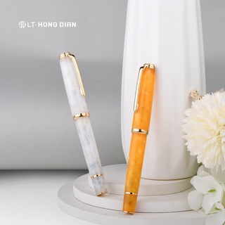 Hongdian N1 ปากกาหมึกซึม อะคริลิค เรซิน สไตล์เรโทร พร้อมตัวแปลง สําหรับสํานักงาน