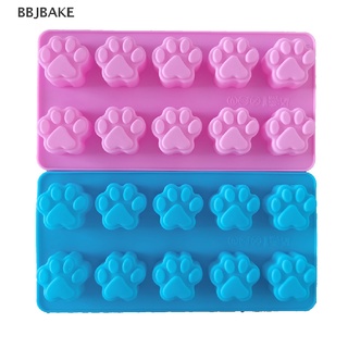 [cxFSBAKE] 10 Cells Dog Cat Paw Silicone Cake Molds For Biscuit Jelly Baking Pan Ice Tray  KCB