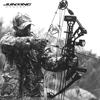 ภาพหน้าปกสินค้า【ธนูทบเรือประจัญบาน Junxing】  30-50lbs สีดำอลูมิเนียมอัลลอยด์  Bow พร้อม Peep Sight สำหรับล่าสัตว์กลางแจ้ง，รวมอุปกรณ์เสร ที่เกี่ยวข้อง