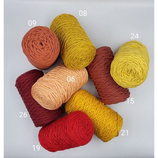 Warm Tone Marcrame Cord Yarn 3mm. ไหมเชือกเกาหลี 3 มิล ไหมเกลียว ไหมสาน cotton 100% 200g 150 ม.
