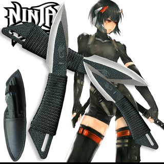 NINJA อาวุธนินจา ชุด 3 เล่ม Knife มีดสั้น Kunai Shiriken ชูริเคน มีดขว้าง มีดปา Knives รุ่น 011