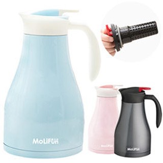 MoLiFun กาน้ำสแตนเลสสูญญากาศ เก็บความร้อน/เย็น 1200ml - สีฟ้า