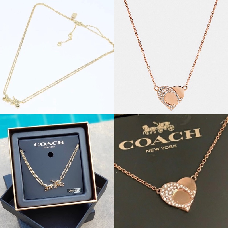 สร้อยคอ-สีทอง-f33375-โรสโกลด์-coach-91423-signature-heart-necklace