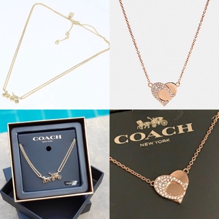 🎀 สร้อยคอ สีทอง F33375 โรสโกลด์ COACH 91423 SIGNATURE HEART NECKLACE