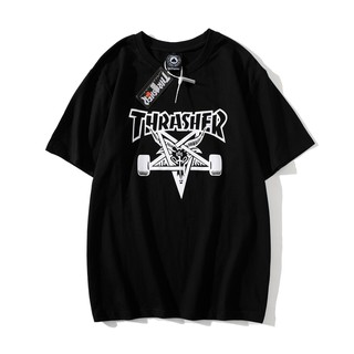 เสื้อยืด5JDq /  ลาย พร้อมสต็อกผลิตภัณฑ์ใหม่ Thrasher สเก็ตบอร์ดแข่งแขนสั้นคู่ streetwear แฟชั่นเสื้อยืดฤดูร้อนเสื้อยืด [