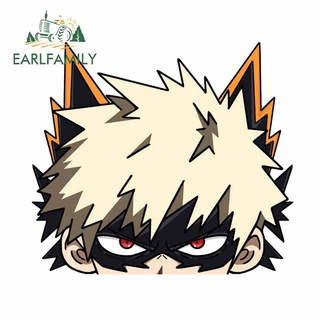 Earlfamily สติกเกอร์ไวนิล ลายการ์ตูน My Hero Academia Bakugo Peeker ขนาด 13 ซม. x 11.6 ซม. สําหรับติดตกแต่งหน้าต่างรถยนต์