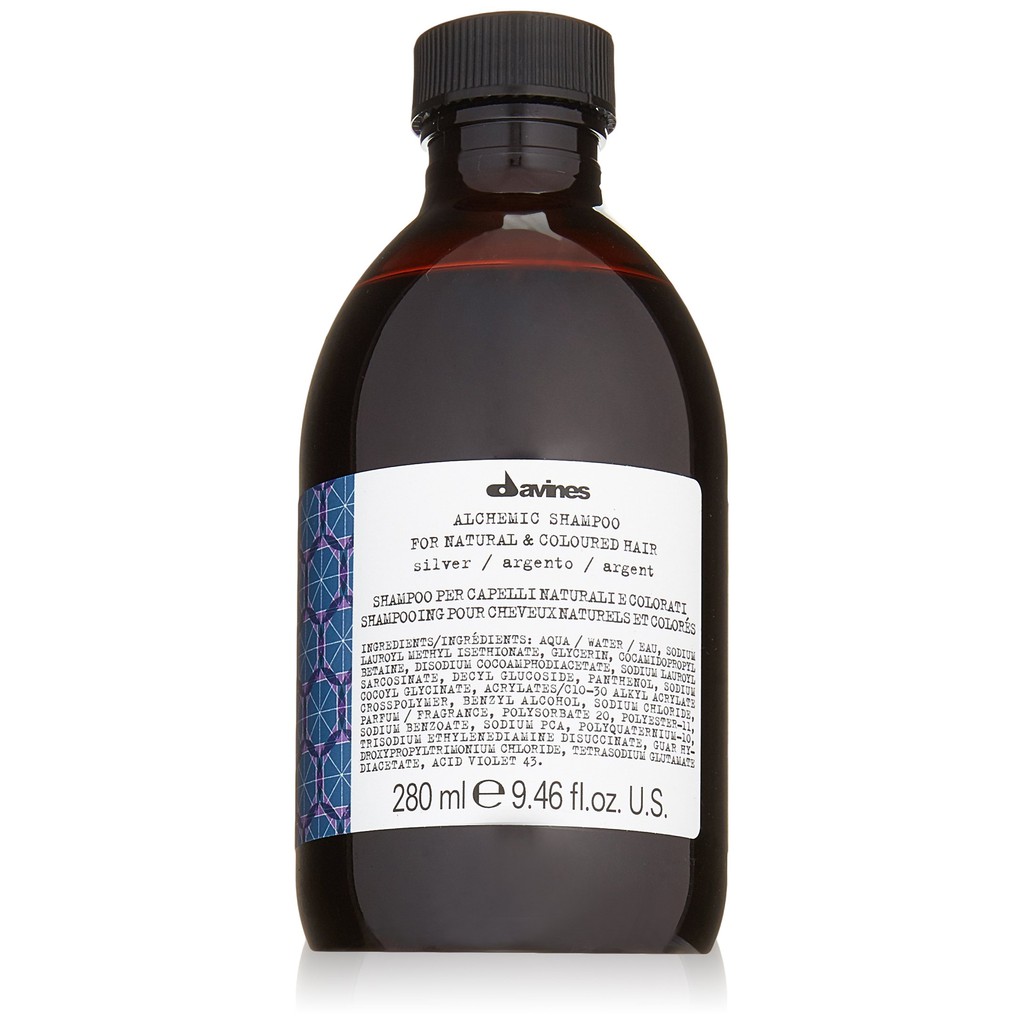 davines-alchemic-silver-shampoo-280ml-แชมพูม่วงสำหรับเพิ่มประกายสีหม่นหรือผมสีเทา-หรือสี-silver-โดยเฉพาะ