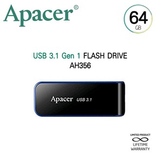 ภาพหน้าปกสินค้าApacer AH356 USB3.1 แฟลชไดร์ฟ 64GB (Apacer AP64GAH356B-1) ซึ่งคุณอาจชอบราคาและรีวิวของสินค้านี้