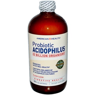 💥PreOrder 💥🇺🇸 American Health, Probiotic Acidophilus, Plain Flavor, 16 fl oz (472 ml