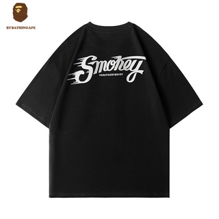 Bape ROCKY เสื้อยืดแขนสั้น ผ้าฝ้าย พิมพ์ลายตัวอักษร แฟชั่นฤดูร้อน สําหรับผู้ชาย