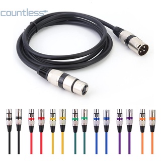 สายเคเบิ้ลเชื่อมต่อ DMX Stage DJ XLR 3Pin Male to Female 5.9 ฟุต หลากสี [countless.th]