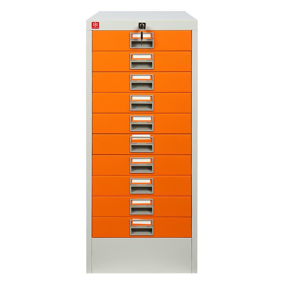 file-cabinet-cabinet-10-drawers-lucky-world-orange-office-furniture-home-amp-furniture-ตู้เอกสาร-ตู้ลิ้นชักเหล็ก-10-ลิ้นชั