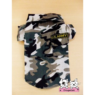 Dogacat เสื้อแมว เสื้อน้องแมว เชิ้ตทหาร