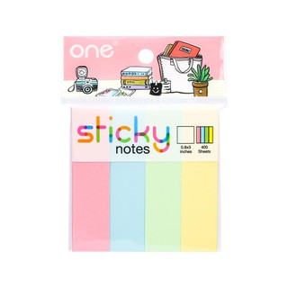 ภาพขนาดย่อของภาพหน้าปกสินค้าONE กระดาษโน้ตกาวในตัว 0.8x3 นิ้ว คละสี (100แผ่น/สี) ONE 1218 จากร้าน officemate บน Shopee