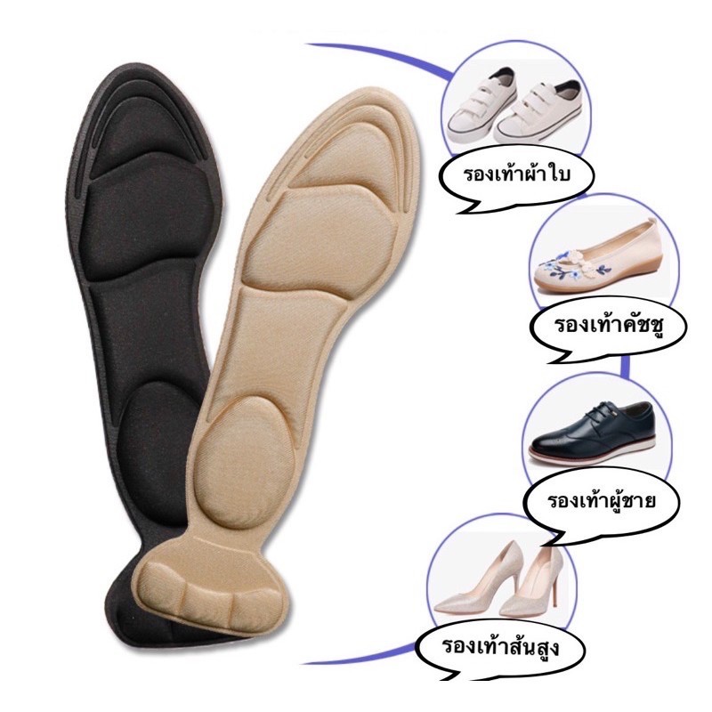 แผ่นรองเท้าเพื่อสุขภาพ-แผ่นเสริมรองเท้าดูดซับแรงกระแทก-ป้องกันการปวดเท้า-ตัดขอบได้ตามไซส์-1คู่-เก็บปลายทางๆได้จ้า