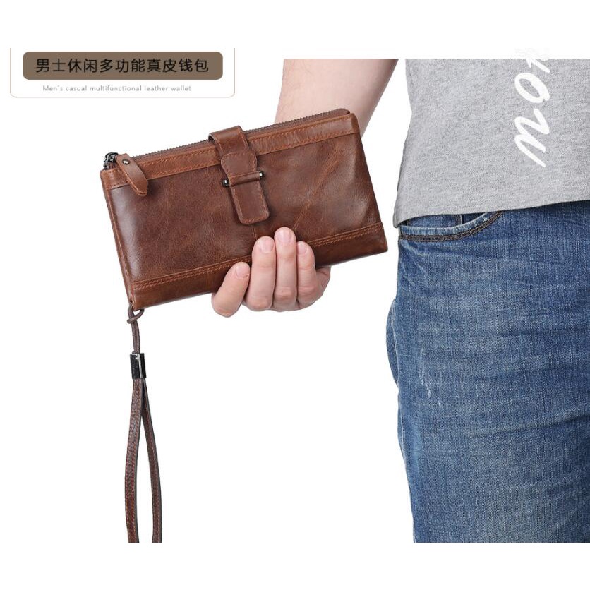 long-wallets-for-men-cowhide-leather-phone-bag
