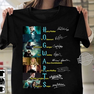 [S-5XL] เสื้อยืดคอกลม ผ้าฝ้าย พิมพ์ลาย Harry Potter Hogwarts สําหรับผู้ชาย และผู้หญิง