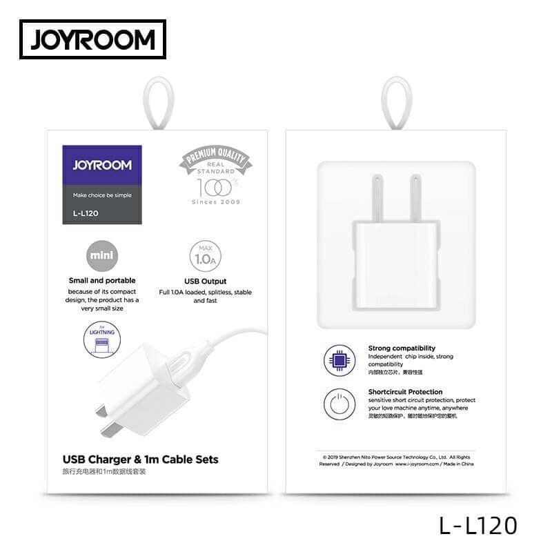 ชาร์จเร็ว-หัวชาร์จพร้อมสายmicro-usb-charger-mini-1-0a-สายชาร์จ-ยี่ห้อjoyroom-l-l120-มีประกัน