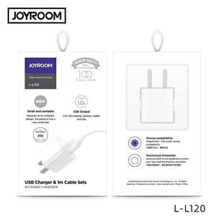 ⚡ชาร์จเร็ว หัวชาร์จพร้อมสายMicro USB Charger mini 1.0A สายชาร์จ ยี่ห้อJOYROOM  L-L120 มีประกัน!!