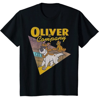 เสื้อยืดผ้าฝ้ายพรีเมี่ยม เสื้อยืด พิมพ์ลายกราฟิก Disney Oliver &amp; Company