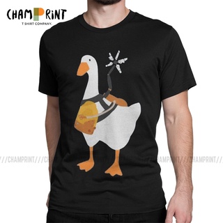 เสื้อยืดสีขาวReady To Fight T-Shirt Men Untitled Goose Game Death Stranding BB Pod Novelty 100% Cotton Tee Shirt O Neck