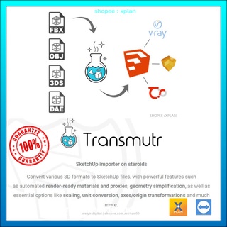 ภาพขนาดย่อของสินค้าTransmutr Artist v1.2.7 for SketchUp 2020-2022 ปลั๊กอิน Import 3D