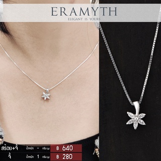 Eramyth jewelry จี้ เงินแท้ เพชรสวิสCZ PC-0111-R จี้ดอกไม้ สินค้ามาตรฐานส่งออก