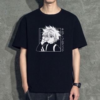 เสื้อยืดโอเวอร์ไซส์เสื้อยืด ผ้าฝ้าย แบบนิ่ม พิมพ์ลายการ์ตูนอนิเมะ Kawaii Hunter X Hunter สําหรับผู้ชายS-3XL