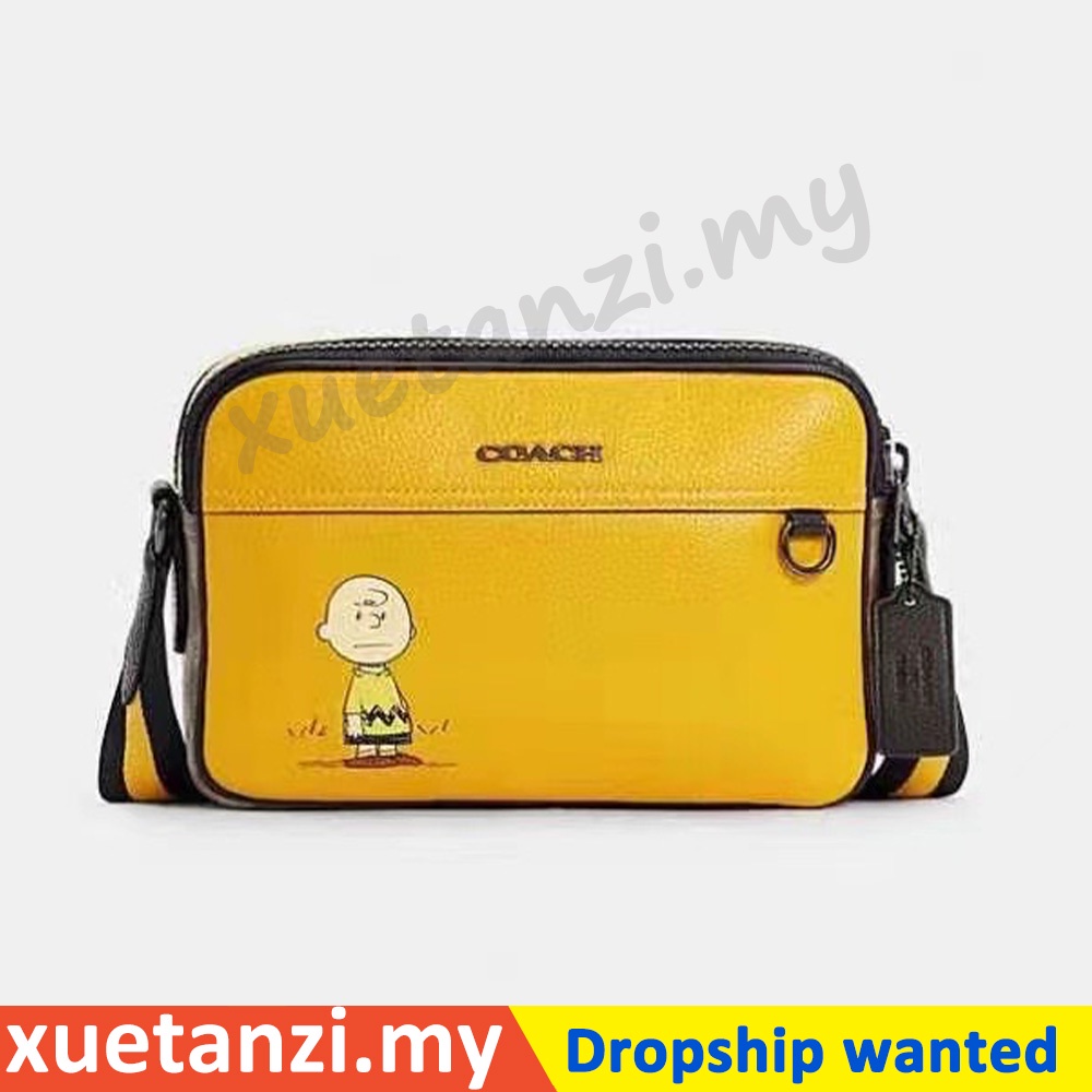 ของแท้-x-peanuts-graham-crossbody-c4026-snoopy-กระเป๋ากล้องสุภาพสตรี-coac-h-กระเป๋าสะพายไหล่