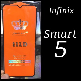 สินค้า Infinix Smart 5 ฟิล์มกระจกนิรภัย เต็มจอแบบใส :FG: กาวเต็ม