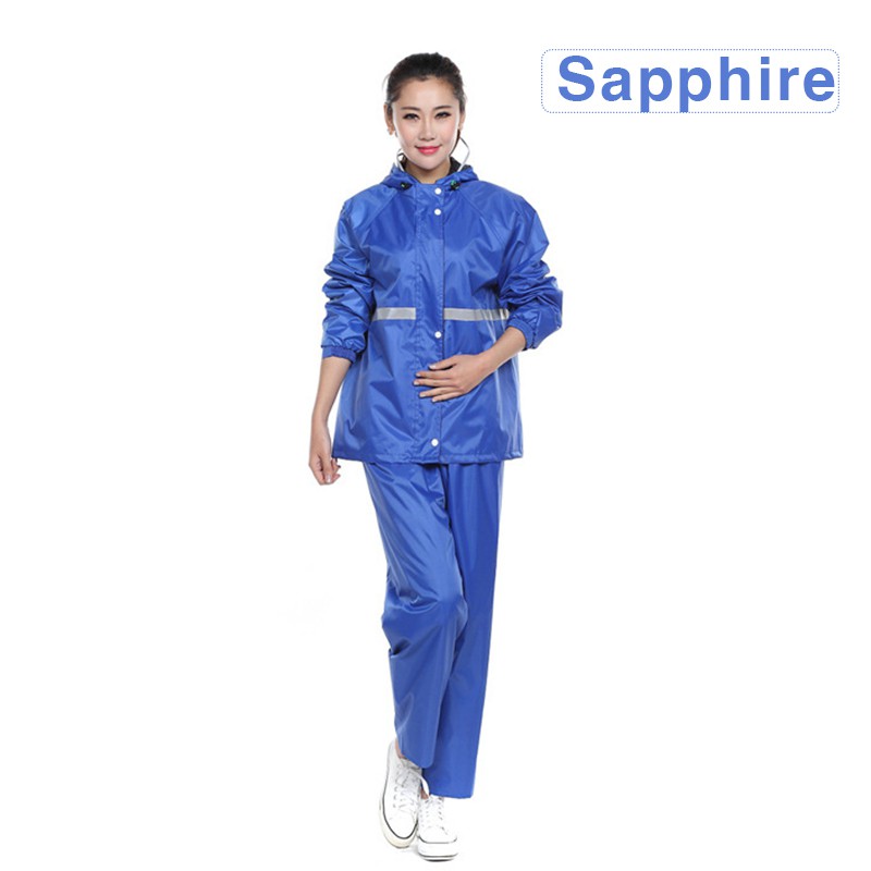 ชุดกันฝน มีแถบสะท้อนแสง รุ่นหมวกติดเสื้อ Waterproof Rain Suitt เสื้อกัน ...